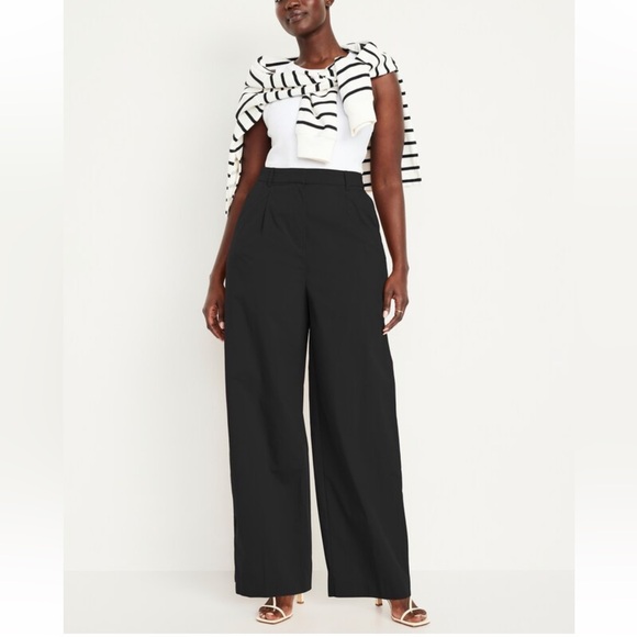 Extra High-Waisted Poplin Taylor Wide-Leg Trouser Pants - Picture 3 of 12